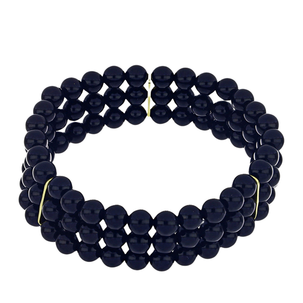 Brățară din Argint 925 Placat cu Aur ( 1.51 grame ) cu Onix Negru Suwar 147.47 Carate 1 