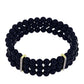 Brățară din Argint 925 Placat cu Aur ( 3.37 grame ) cu Onix Negru Suwar și Topaz Alb 148.89 Carate
