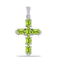 Cruce Pandantiv din Argint 925 ( 1.8 grame ) cu Peridot Changbai 1.42 Carate