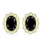 Cercei din Argint 925 Placat cu Aur ( 5.13 grame ) cu Onix Negru Suwar 13.81 Carate