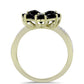 Inel din Argint 925 Placat cu Aur ( 3.28 grame ) cu Onix Negru Suwar și Topaz Alb 2.97 Carate