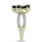 Inel din Argint 925 Placat cu Aur ( 3.28 grame ) cu Onix Negru Suwar și Topaz Alb 2.97 Carate