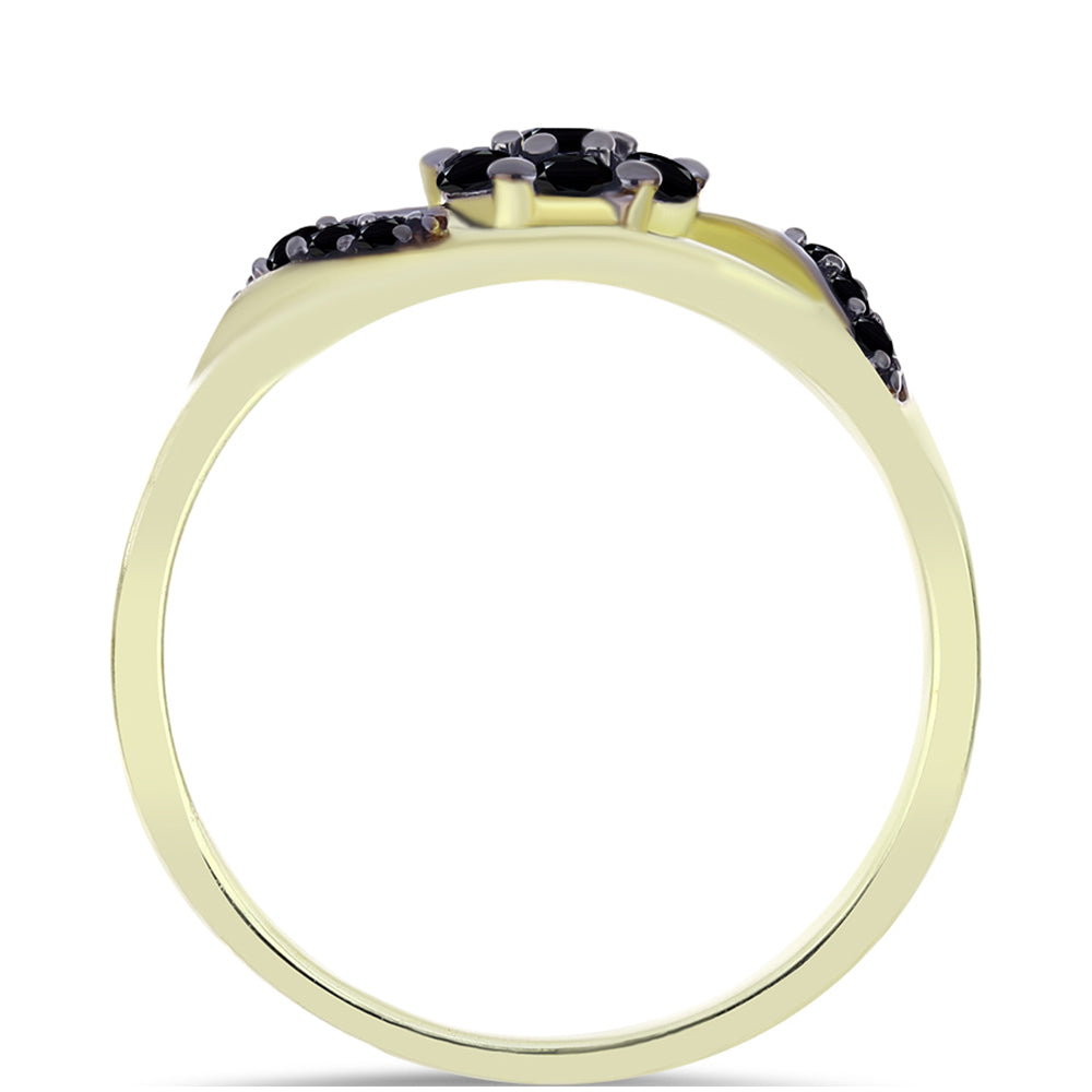 Inel din Argint 925 Placat cu Aur ( 2.02 grame ) cu Onix Negru Suwar 0.42 Carate 2 