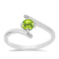 Inel din Argint 925 ( 1.97 grame ) cu Peridot Changbai și Topaz Alb 0.55 Carate