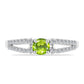Inel din Argint 925 ( 1.98 grame ) cu Peridot Changbai și Topaz Alb 0.79 Carate