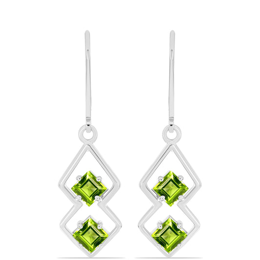 Cercei din Argint 925 ( 2.71 grame ) cu Peridot Changbai 1.51 Carate