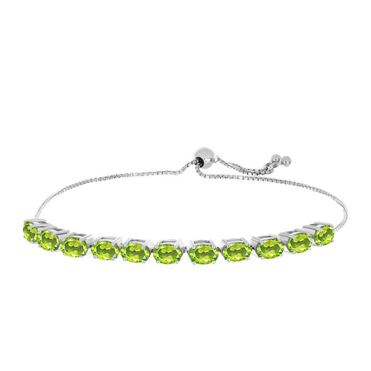 Brățară din Argint 925 ( 6.79 grame ) cu Peridot Changbai 5.6 Carate