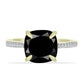 Inel din Argint 925 Placat cu Aur ( 2.27 grame ) cu Onix Negru Suwar și Topaz Alb 4.12 Carate