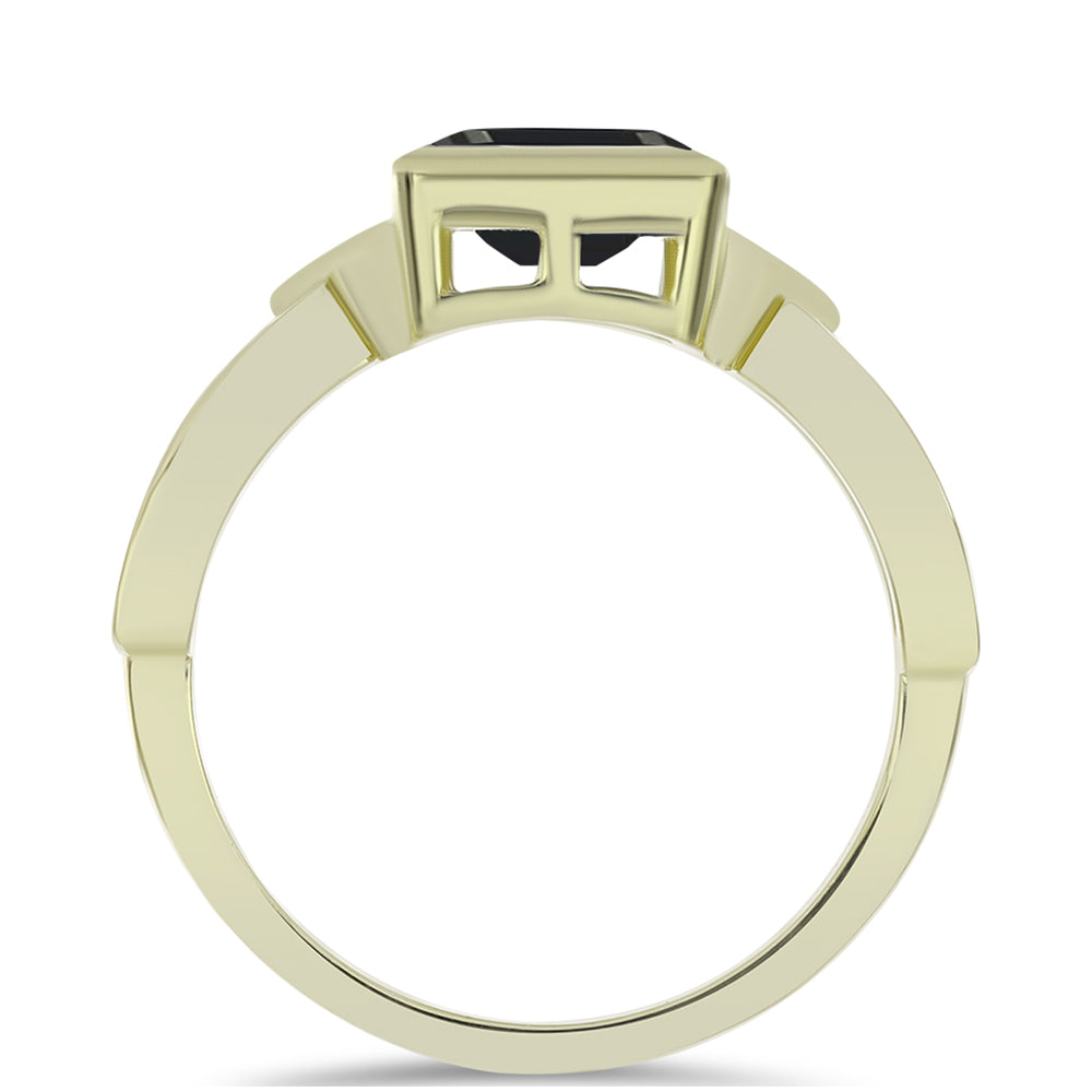 Inel din Argint 925 Placat cu Aur ( 3.18 grame ) cu Onix Negru Suwar 0.86 Carate 3 