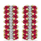 Cercei din Argint 925 Placat cu Aur ( 4.18 grame ) cu Rubin Malagasy și Topaz Alb 2.05 Carate