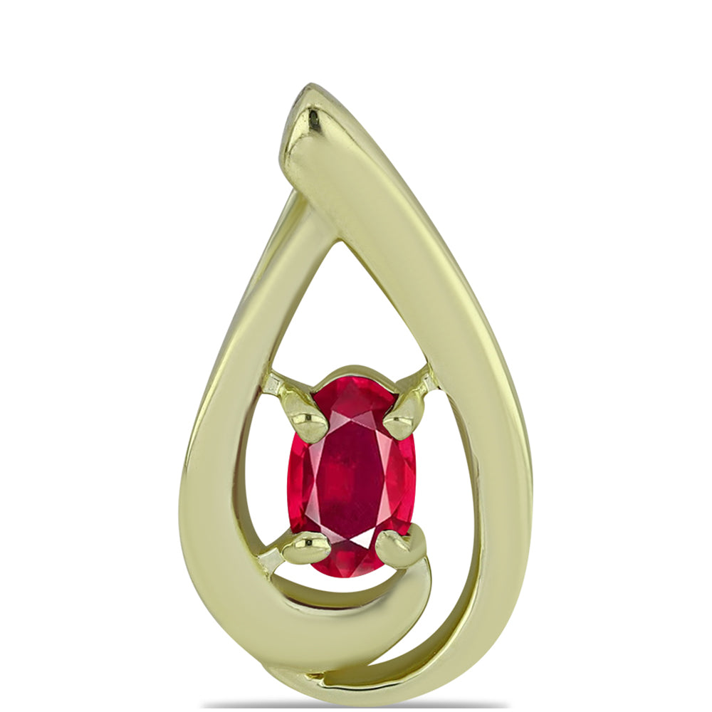 Pandantiv din Argint 925 Placat cu Aur ( 1.13 grame ) cu Rubin Malagasy 0.36 Carate 1 