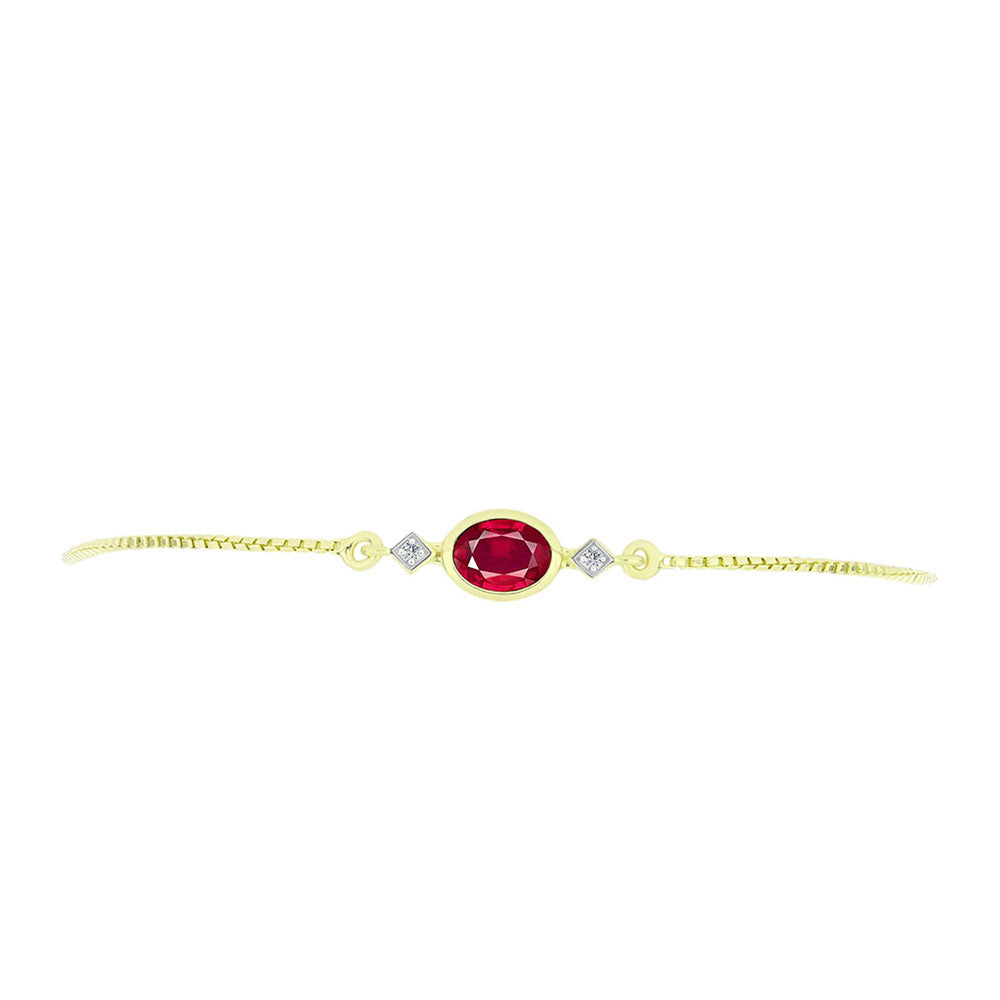 Brățară din Argint 925 Placat cu Aur ( 2.9 grame ) cu Rubin Malagasy și Topaz Alb 1.14 Carate 2 