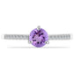 Inel din Argint 925 ( 1.78 grame ) cu Ametist Rose de France și Topaz Alb 0.81 Carate