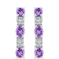 Cercei din Argint 925 ( 4.05 grame ) cu Ametist Rose de France și Topaz Alb 2 Carate