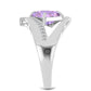 Inel din Argint 925 ( 4.5 grame ) cu Ametist Rose de France și Topaz Alb 2.25 Carate
