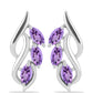 Cercei din Argint 925 ( 5.1 grame ) cu Ametist Rose de France 1.23 Carate