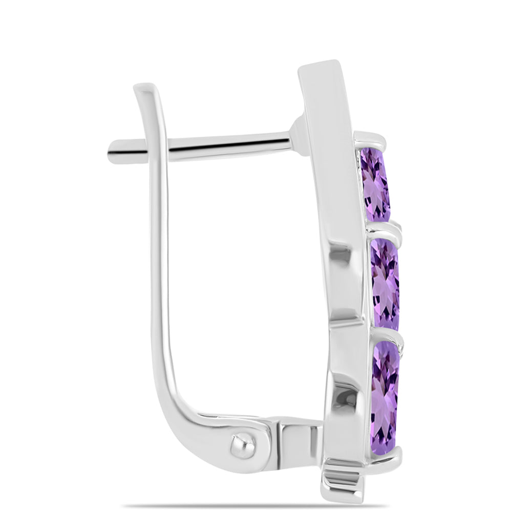 Cercei din Argint 925 ( 5.1 grame ) cu Ametist Rose de France 1.23 Carate 2 