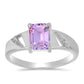 Inel din Argint 925 ( 2.79 grame ) cu Ametist Rose de France și Topaz Alb 1.43 Carate