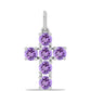 Cruce Pandantiv din Argint 925 ( 1.21 grame ) cu Ametist Rose de France 1.35 Carate