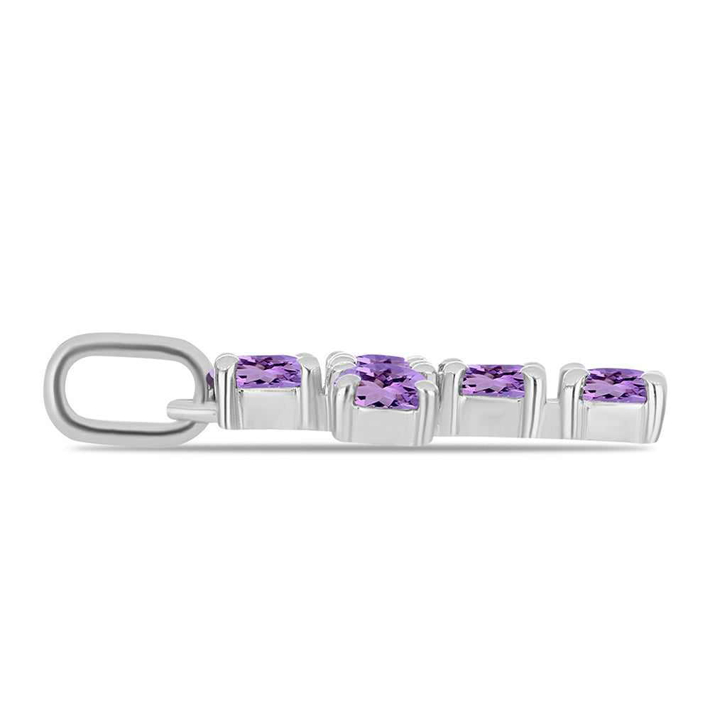 Cruce Pandantiv din Argint 925 ( 1.21 grame ) cu Ametist Rose de France 1.35 Carate