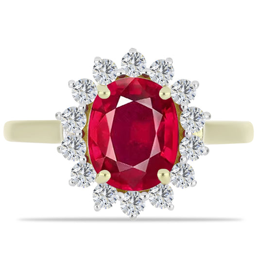 Inel din Argint 925 Placat cu Aur ( 2.35 grame ) cu Rubin Malagasy și Topaz Alb 3.01 Carate