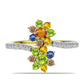 Inel din Argint 925 Placat cu Aur ( 2.48 grame ) cu Safir Rosebery Curcubeu și Topaz Alb 1.16 Carate