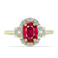 Inel din Argint 925 Placat cu Aur ( 2.44 grame ) cu Rubin Malagasy și Zircon Alb 2.03 Carate