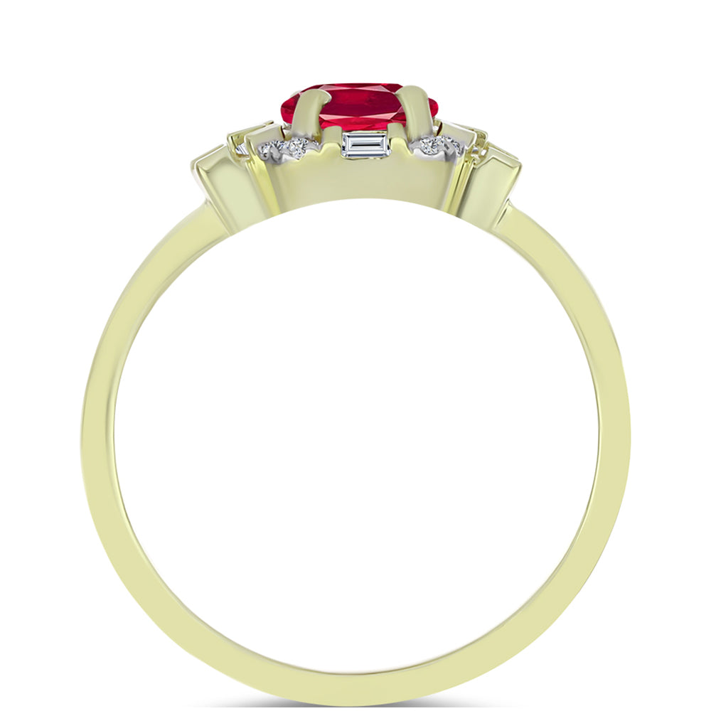 Inel din Argint 925 Placat cu Aur ( 2.44 grame ) cu Rubin Malagasy și Zircon Alb 2.03 Carate