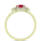 Inel din Argint 925 Placat cu Aur ( 2.44 grame ) cu Rubin Malagasy și Zircon Alb 2.03 Carate