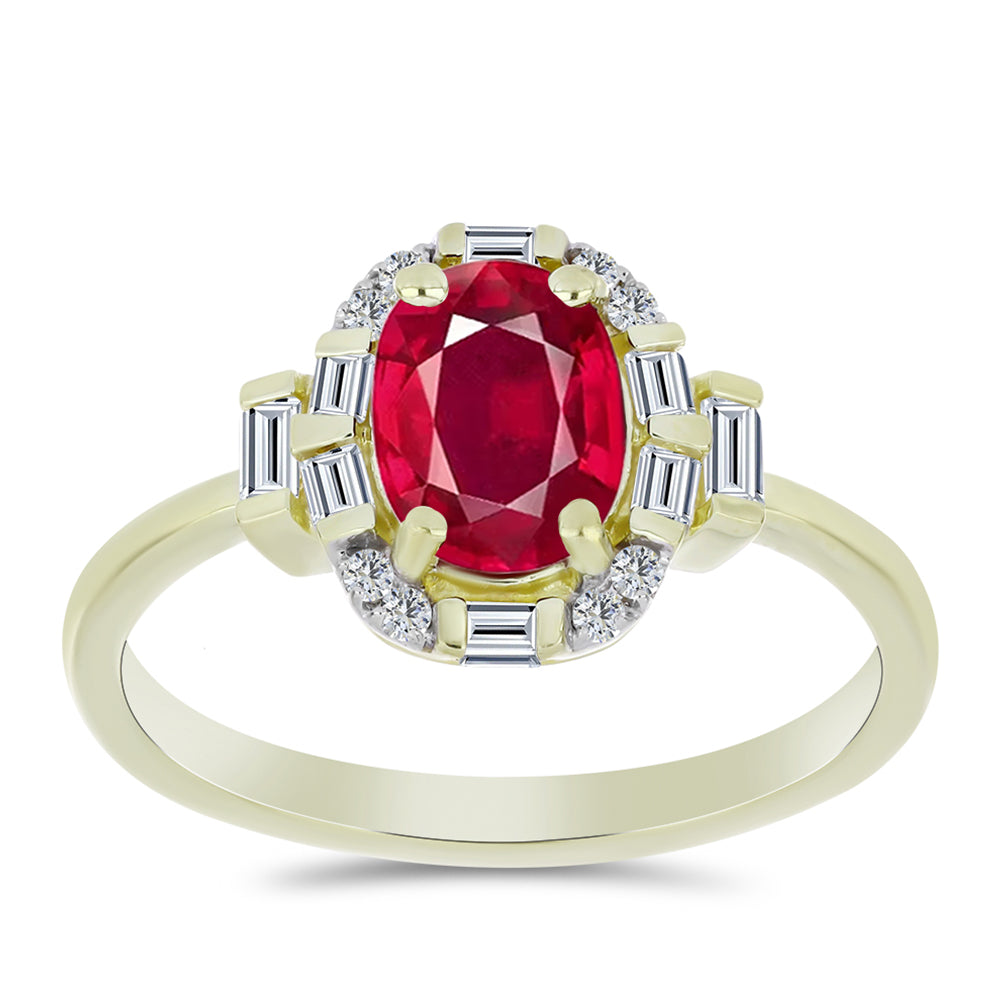 Inel din Argint 925 Placat cu Aur ( 2.44 grame ) cu Rubin Malagasy și Zircon Alb 2.03 Carate 3 