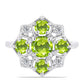 Inel din Argint 925 ( 3.51 grame ) cu Peridot Changbai și Topaz Alb 2.13 Carate