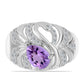Inel din Argint 925 ( 4.66 grame ) cu Ametist Rose de France și Topaz Alb 1.16 Carate