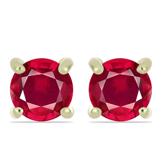 Cercei din Argint 925 Placat cu Aur ( 0.87 grame ) cu Rubin Malagasy 1.54 Carate