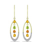 Cercei din Argint 925 Placat cu Aur ( 3.81 grame ) cu Safir Rosebery Curcubeu și Topaz Alb 2.13 Carate
