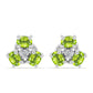 Cercei din Argint 925 ( 1.63 grame ) cu Peridot Changbai și Topaz Alb 1.21 Carate
