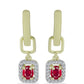 Cercei din Argint 925 Placat cu Aur ( 3.97 grame ) cu Rubin Malagasy și Topaz Alb 1.31 Carate