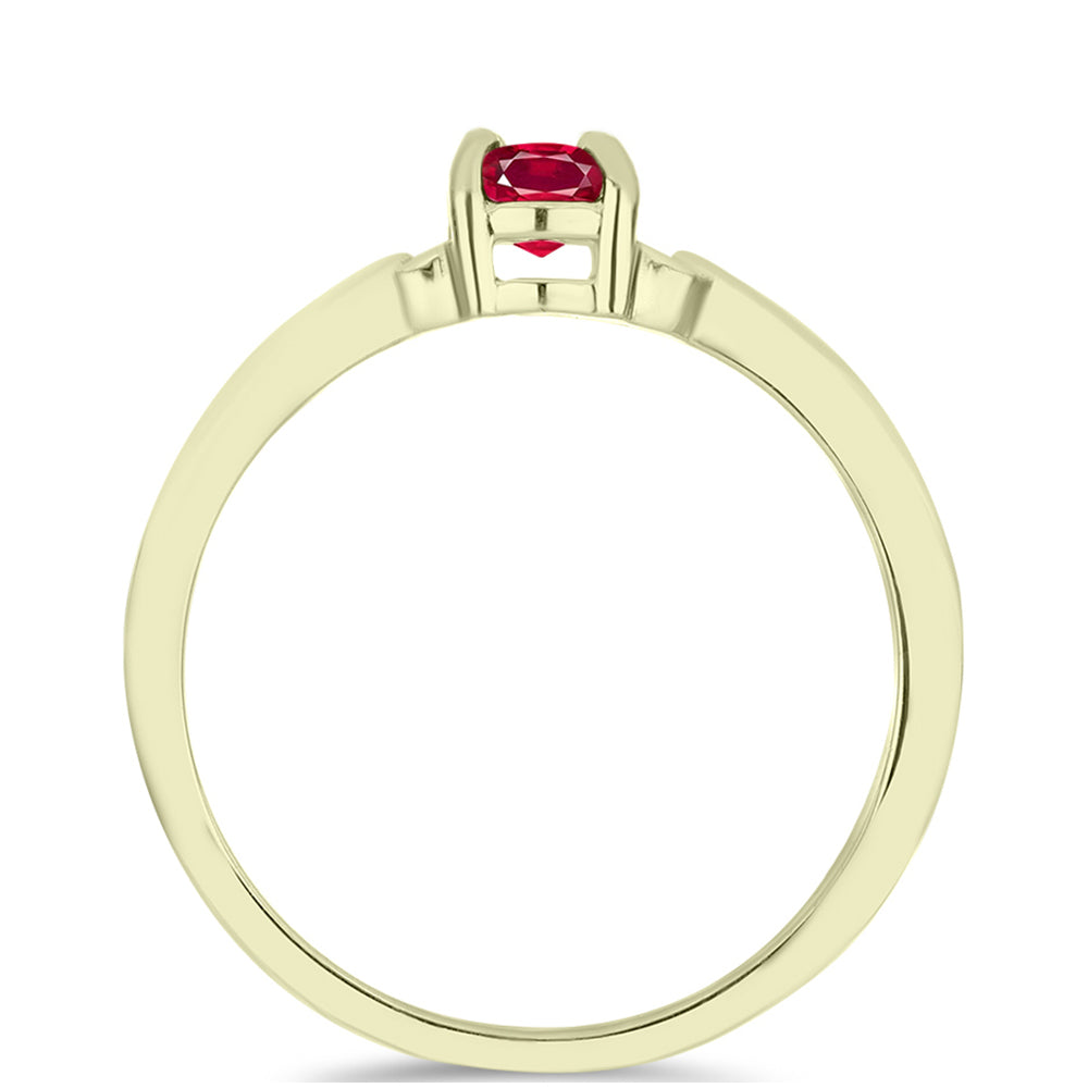 Inel din Argint 925 Placat cu Aur ( 1.72 grame ) cu Rubin Malagasy 0.7 Carate 2 