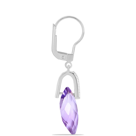 Cercei din Argint 925 ( 1.98 grame ) cu Ametist Rose de France și Topaz Alb 10.25 Carate