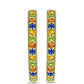 Cercei din Argint 925 Placat cu Aur ( 3.79 grame ) cu Safir Rosebery Curcubeu 1.97 Carate