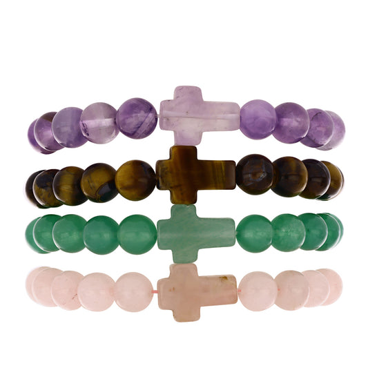 Cruce Set din Pepită ( 72.24 grame ) cu Ametist Marocan și Ochi de Tigru 361.22 Carate ( Brățară )