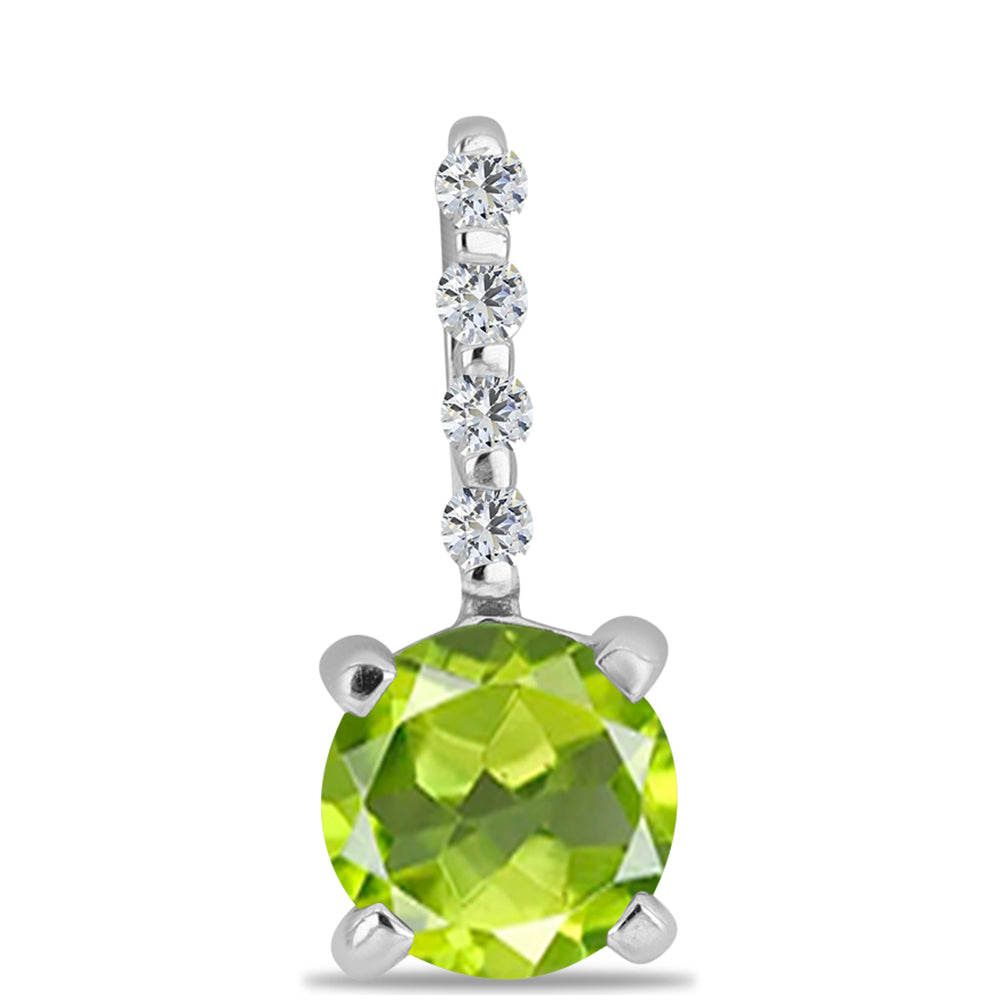Pandantiv din Argint 925 ( 0.5 grame ) cu Peridot Changbai și Topaz Alb 0.97 Carate