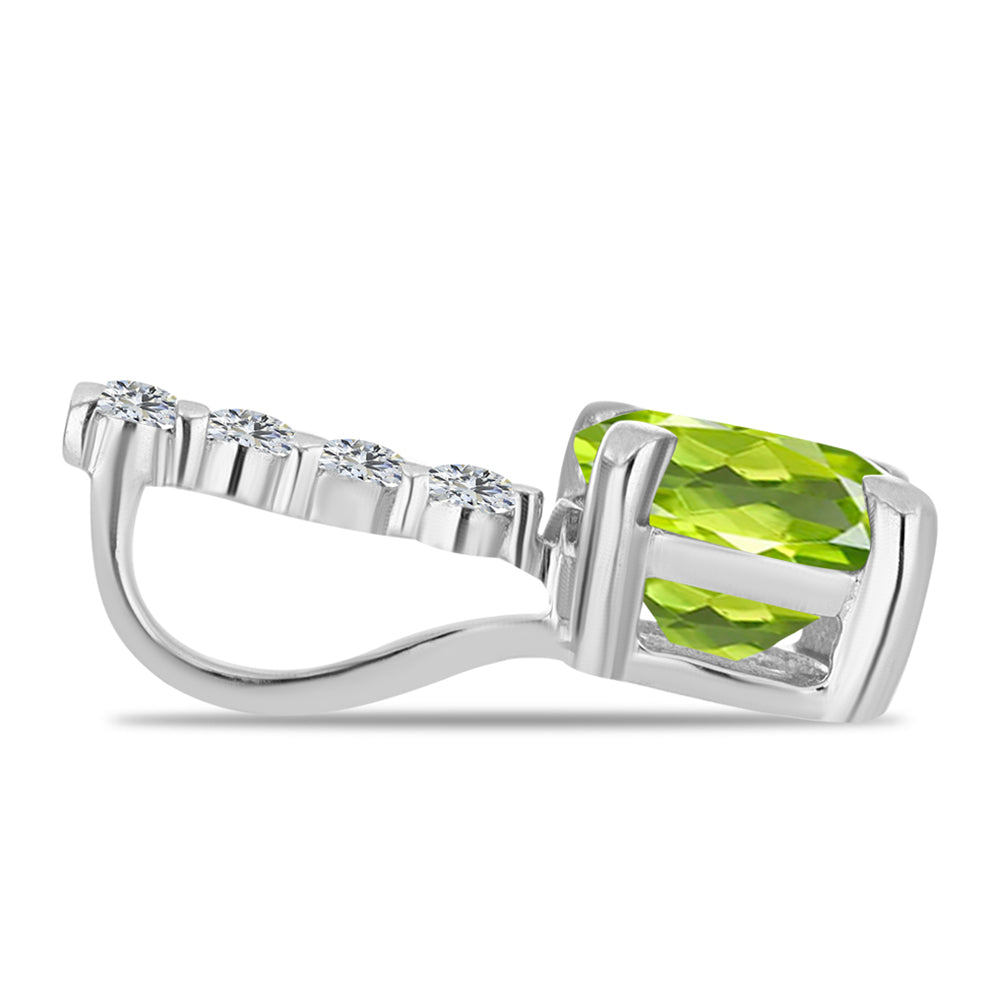 Pandantiv din Argint 925 ( 0.5 grame ) cu Peridot Changbai și Topaz Alb 0.97 Carate 2 