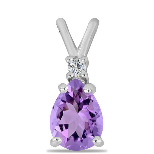 Pandantiv din Argint 925 ( 0.67 grame ) cu Ametist Rose de France și Topaz Alb 0.96 Carate
