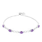 Brățară din Argint 925 ( 6.4 grame ) cu Ametist Rose de France și Topaz Alb 3.72 Carate