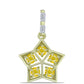 Pandantiv din Argint 925 Placat cu Aur ( 1.05 grame ) cu Safir Rosebery Galben și Zircon Alb 0.79 Carate