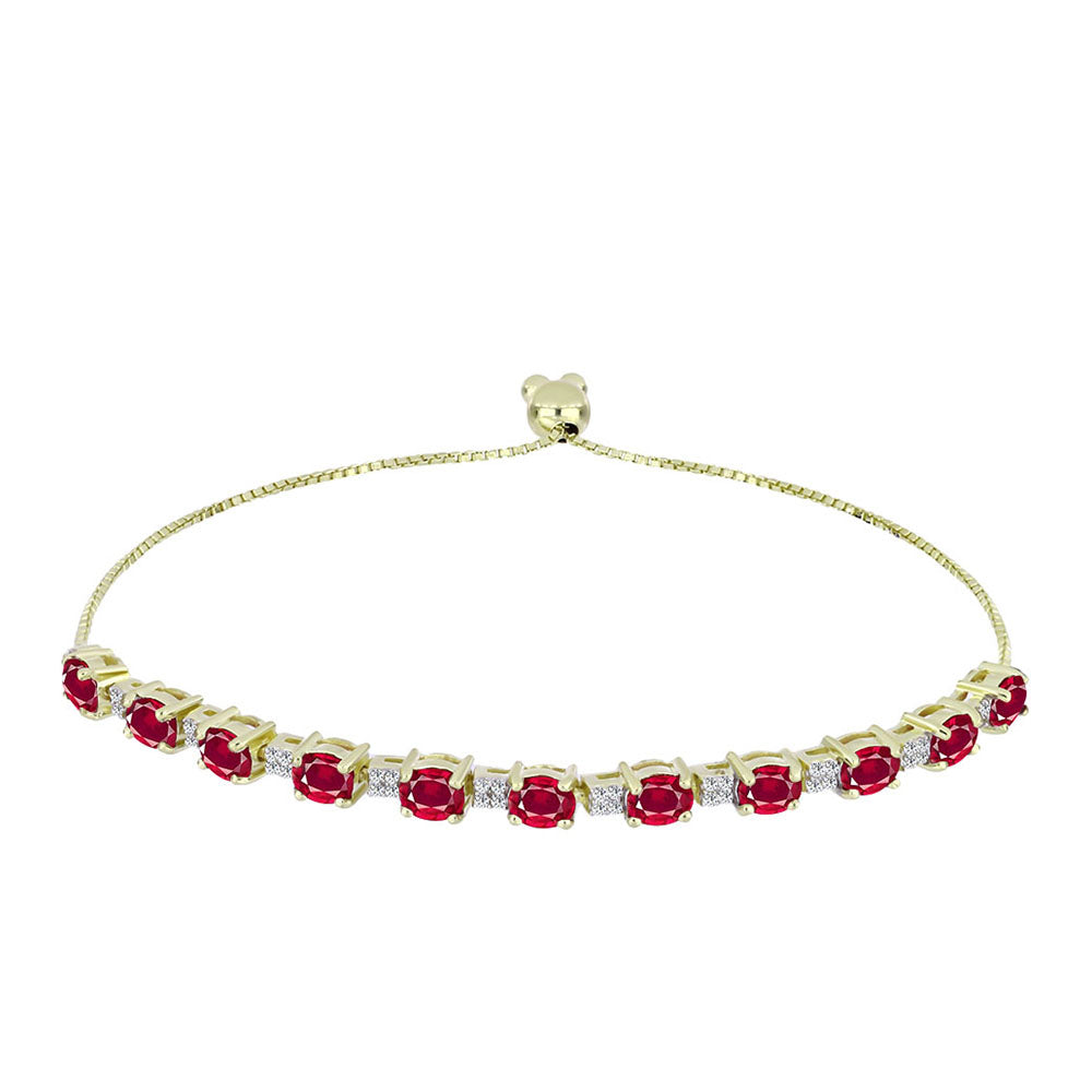 Brățară din Argint 925 Placat cu Aur ( 6.92 grame ) cu Rubin Malagasy și Topaz Alb 5.21 Carate 1 