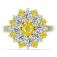 Inel din Argint 925 Placat cu Aur ( 4.01 grame ) cu Safir Rosebery Galben și Topaz Alb 2.15 Carate
