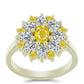 Inel din Argint 925 Placat cu Aur ( 4.01 grame ) cu Safir Rosebery Galben și Topaz Alb 2.15 Carate