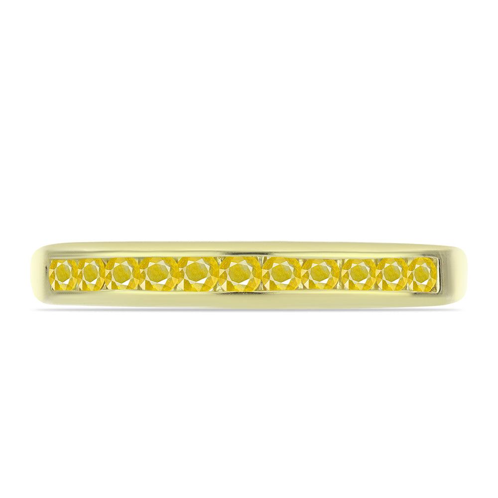 Inel din Argint 925 Placat cu Aur ( 1.89 grame ) cu Safir Rosebery Galben 0.45 Carate
