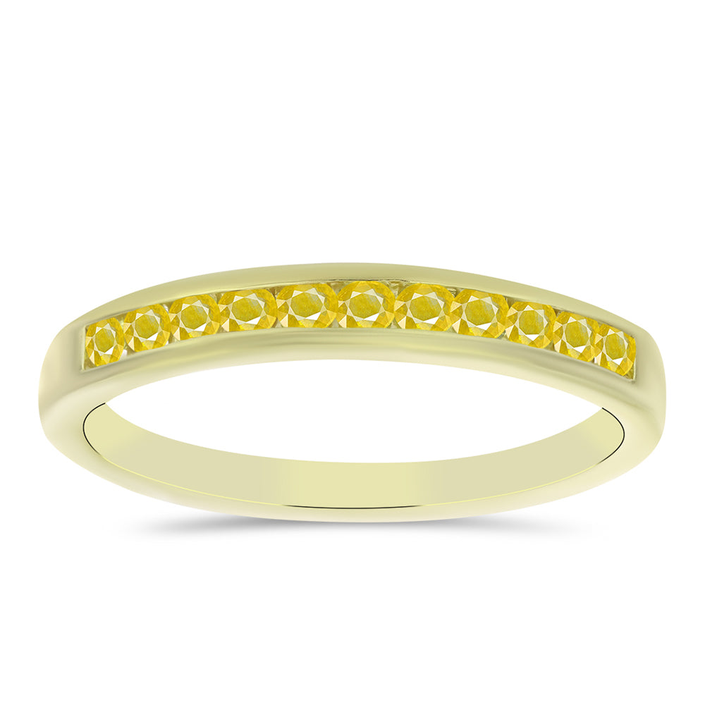 Inel din Argint 925 Placat cu Aur ( 1.89 grame ) cu Safir Rosebery Galben 0.45 Carate